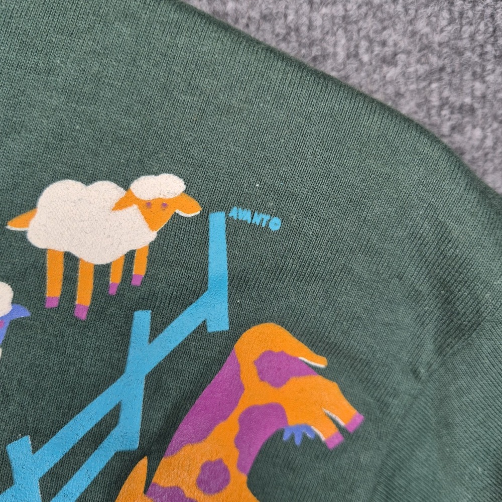 Vintage Anvil Vermont Green Cows Long Sleeve T shirt‎ Men's Size Medium USA - Picture 4 of 7